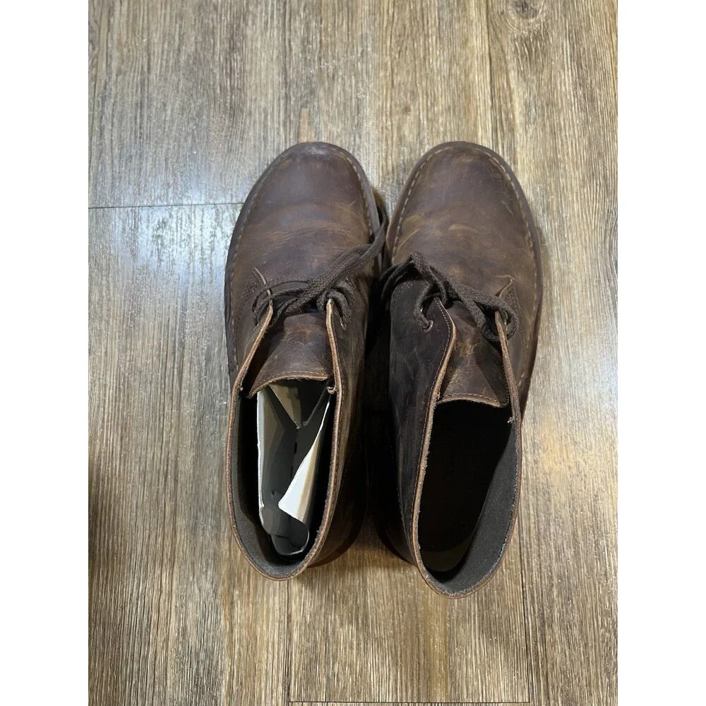 Clarks Bushacre Chukka Boot Mens 7 Brown leather Lace Up Casual Dress Boot